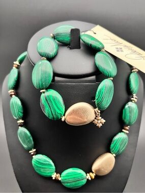 PATRICIA NASH Eclectic beaded necklace + matching bracelet